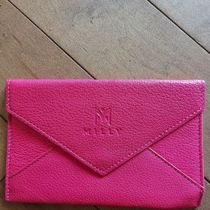 Milly pink leather envelope